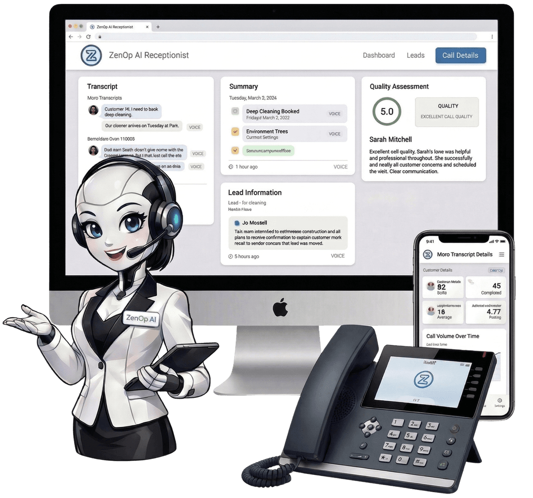 AI receptionist working with your existing business phone