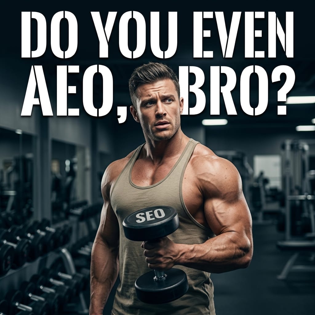Do You Even AEO, Bro? SEO dumbbell in hand - time to add AEO to your marketing workout
